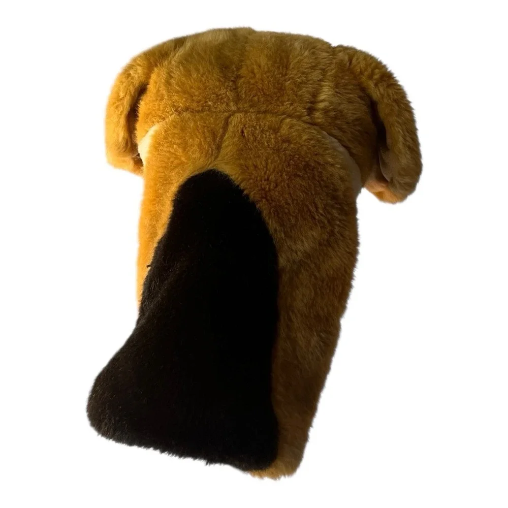 Dog Golf Club Driver Head Cover Headcover Plush Dog Golfing Brown